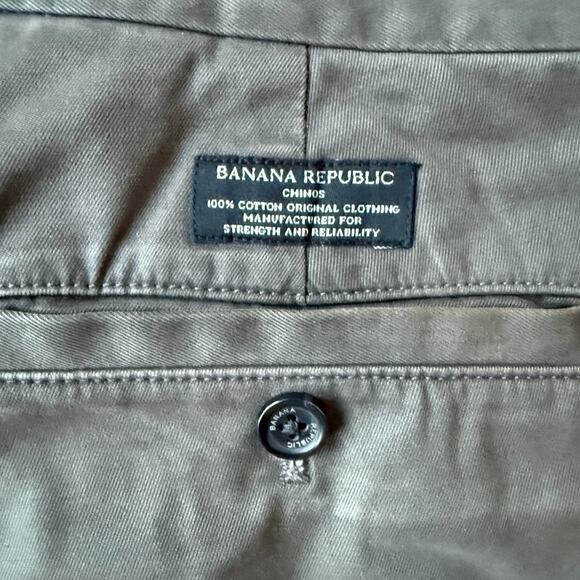 Banana Republic Emerson Chino Olive Green Pants Size 32 x 34 Casual Preppy - Picture 9 of 9